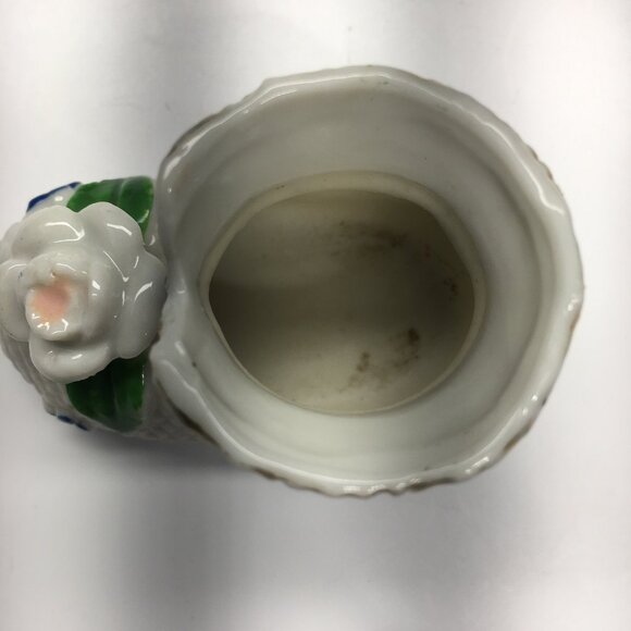 Vintage Miniature Boot Shoe Toothpick Holder Porcelain White Floral 2.5" L - Picture 7 of 9